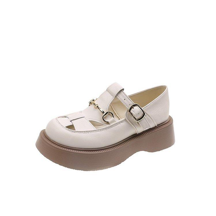 Модные сандалии на платформе для женщин 2024 года, новые летние босоножки Baotou All-in-one в корейском стиле, модные повседневные римские сандалии с увеличенным каблуком