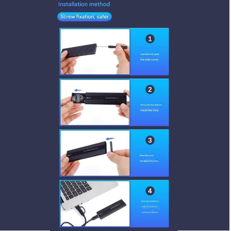 Универсальный внешний корпус для M.2 диска, совместимый с USB 3.2, размеры 2230 2242 2260 2280, Plug-Play, внешний корпус для диска