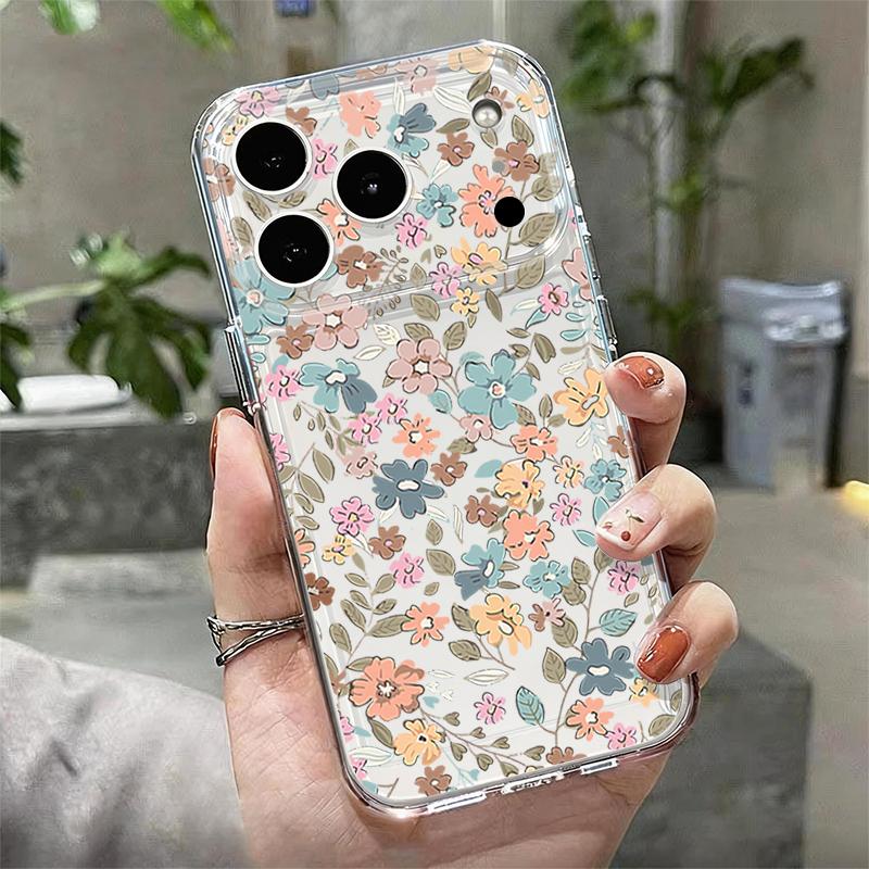 Ударопрочный TPU чехол для iPhone 17 16 Pro 15 14 13 12 Pro Max 11, прозрачный, мягкий силикон, с принтом разноцветных цветов