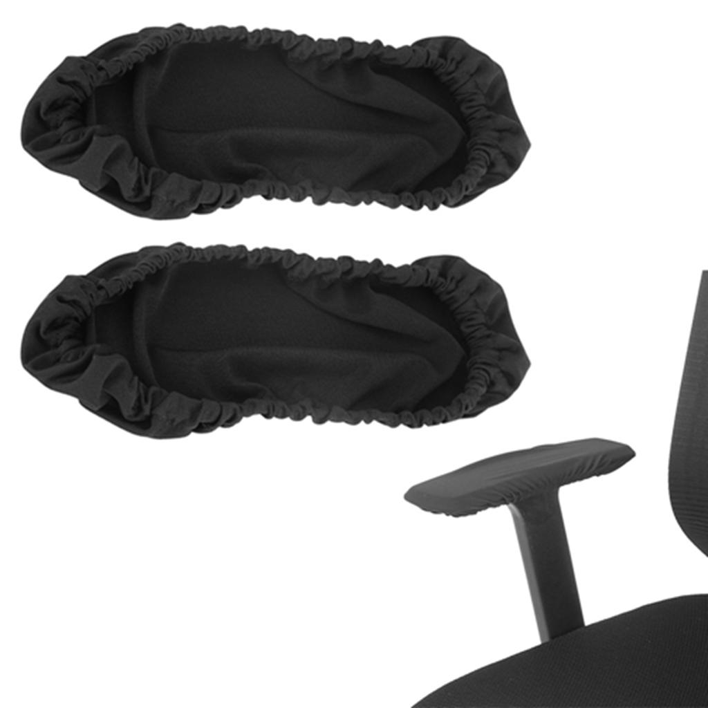 1 пара съемных чехлов для подлокотников стульев, эластичный защитный чехол для офисного кресла, черный цвет