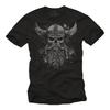 Best Selling Viking T-Shirt for Men with Beard Skull Motif Viking Skull with Helmet and Horns Men Gifts Tattoo Graphic Design