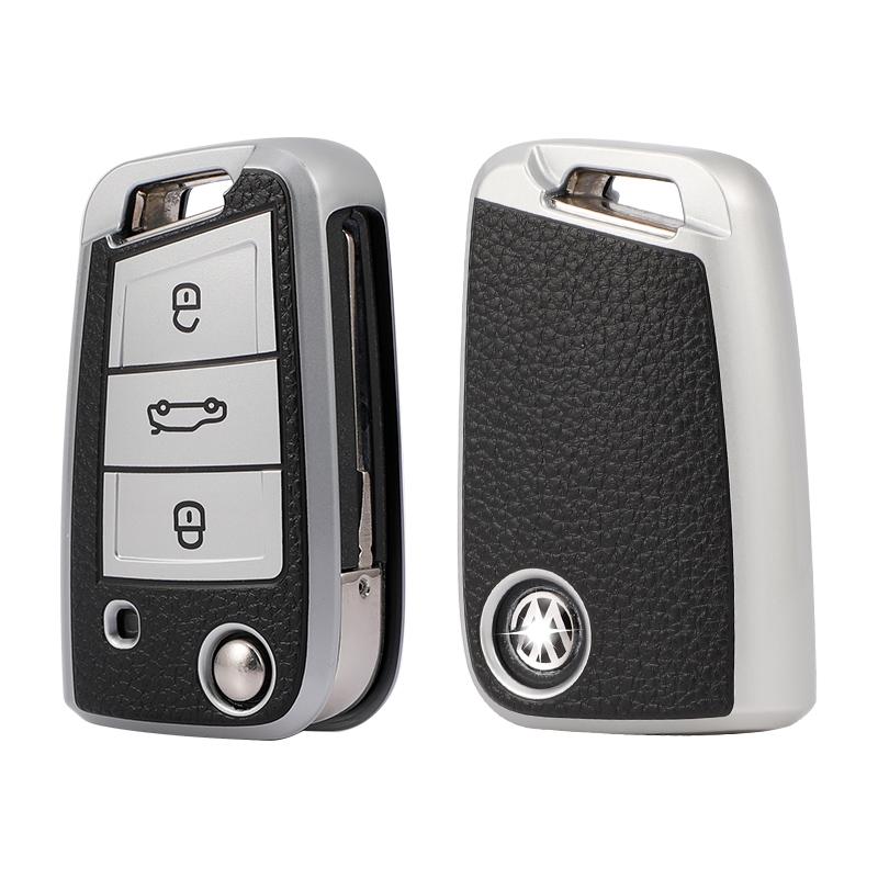 Модный кожаный чехол для ключей из ТПУ для VW для Volkswagen MK7 GTI 7 Golf 7 Golf R Skoda Octavia A7 SEAT, складной брелок с дистанционным управлением, брелок