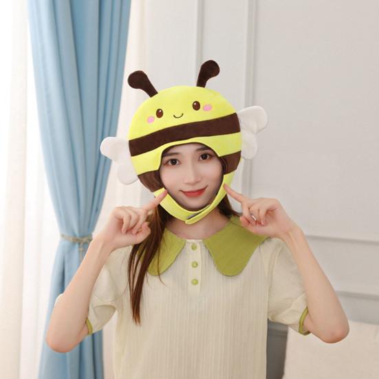 Прекрасная Экспрессия Короткий Тип Желтая Шляпа для Шоу Забавная 3D Шапка Пчелы Животное Плюшевый Головной Убор Костюмные Аксессуары