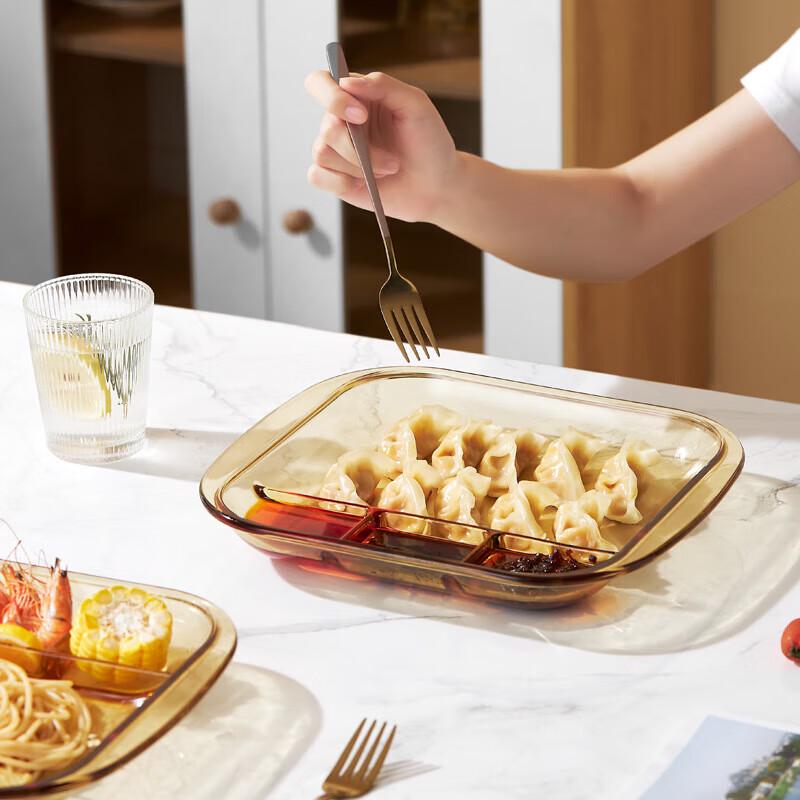 VISIONS Heat-Resistant Glass Divided Meal Plate