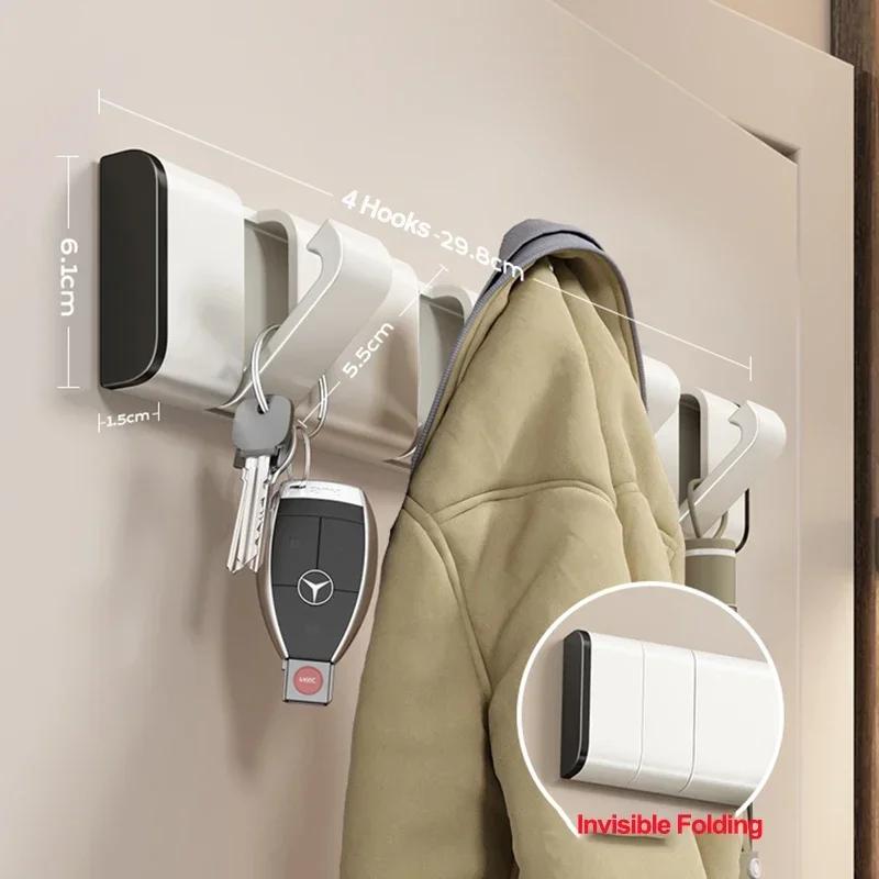 Алюминиевый невидимый складной креативный крючок для переноски сумок, крючок для подвешивания полотенец, складные крючки, настенный крючок, вешалка для одежды, настенное крепление