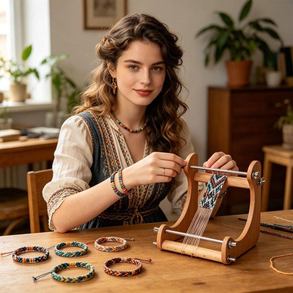 Ergonomic Beading Making Rack wood Bracelet Beading Stand Necklace Making