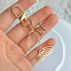 1PC Alphabet Luxury A-Z Fashionable Keychain Vintage Alloy Artistic Gold Hollow Butterfly Elegant