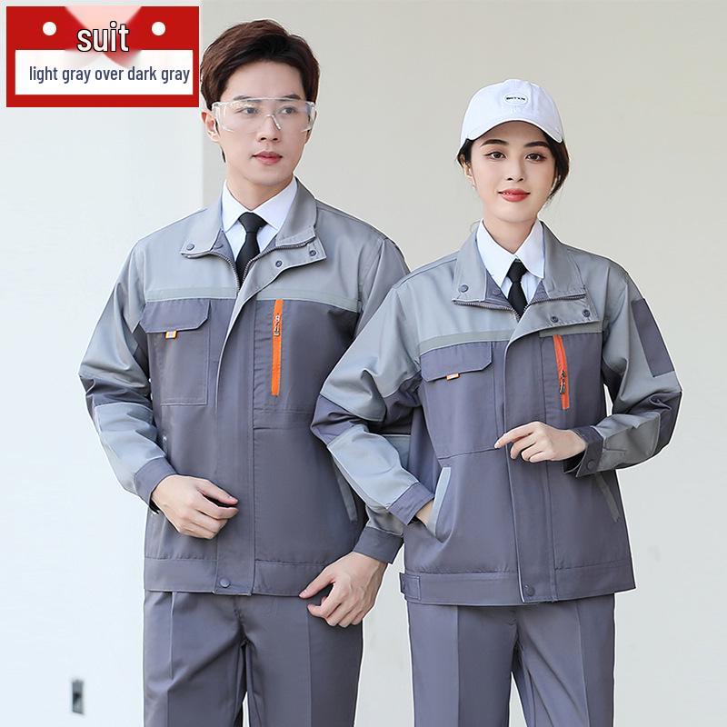 Прочный рабочий комплект для мужчин и женщин - С длинным рукавом, износостойкий, утолщенный для весны/осени. Идеально для сварки и авторемонта.