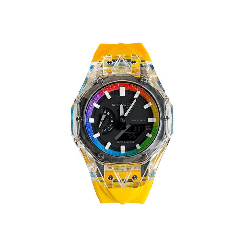 CASIO Unisex Liquid Crystal,Analog Dual Display Series 48.5mm Black Watch GA-2100-7A(Watch8--)