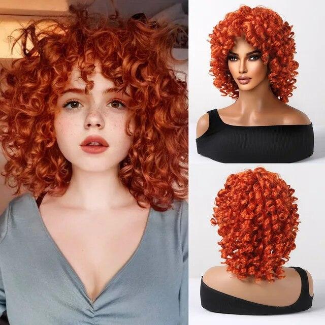 Короткие блондинки вьющиеся афро японские высококачественные парики из волокна для женщин вьющиеся черные женские парики с челкой повседневный парик для косплея