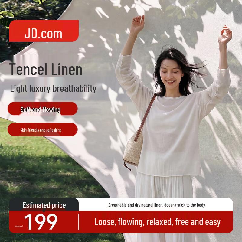 Women's Knitted Linen Blend Long Sleeve T-Shirt