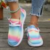 Модная трендовая женская обувь 2024 года, новая, с градиентной цветовой блокировкой, легкая, повседневная, спортивная обувь большого размера, низкий верх, одинарная обувь
