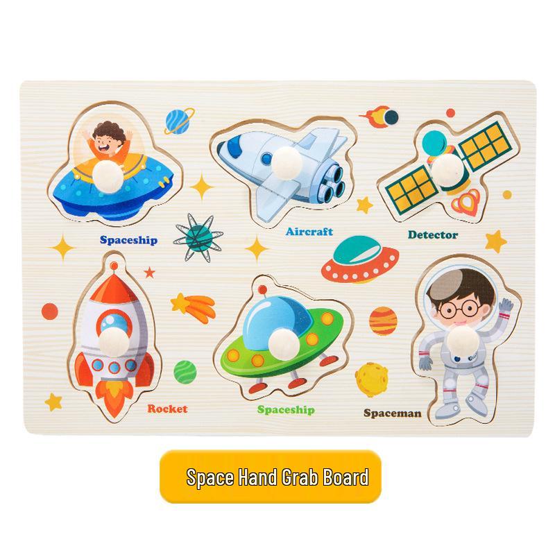 Montessori Wooden Pegboard Puzzle - Educational Toy for Letter, Number & Shape Cognition