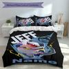 3pcs Custom Name Jeff the Land Shark Set,Includes 1 Duvet Cover and 2 Pillowcases,All-season Bedroom Decor