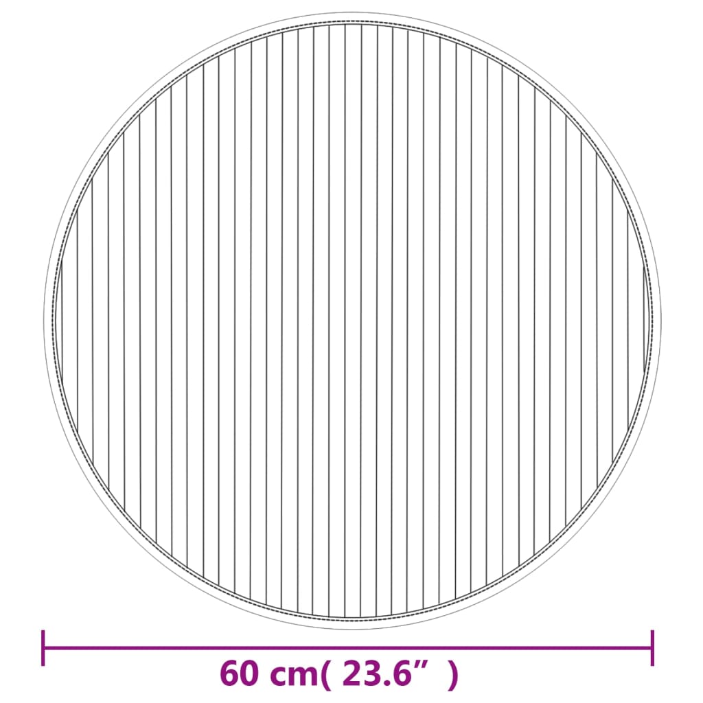 Round Rug Gray 60 cm Bamboo