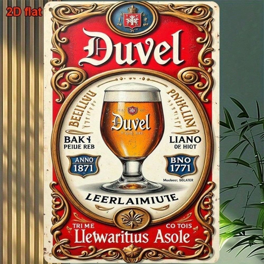 Металлический Плакат Duvel Бельгийское Пиво Винтажный Ретро Оловянный Знак для Декора Стены Бара