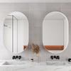 Miroir ovale - MUVOE - Armoire à pharmacie intégrée - Métal - Blanc - Design contemporain