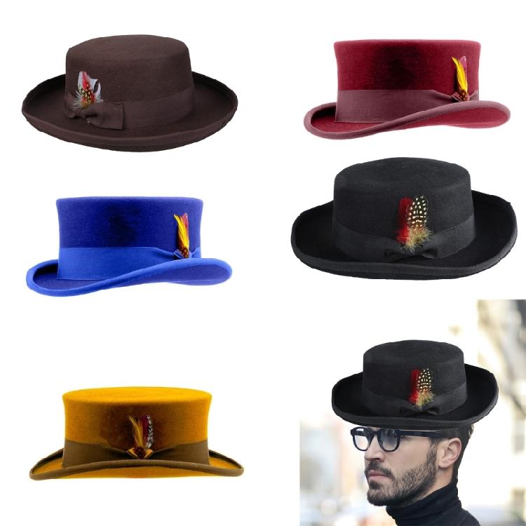 Старомодная шерстяная шляпа Унисекс Шляпа Цилиндр для путешествий, мероприятий на открытом воздухе, праздников