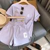 Women's Summer Casual Sports Two-Piece Set: Stylish Short Sleeve Top and Shorts