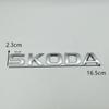 wzvbd3 1pcs 3D ABS high quality silver/black car Letter Emblem Rear tail trunk Decals badge sticker Decal styling For Skoda