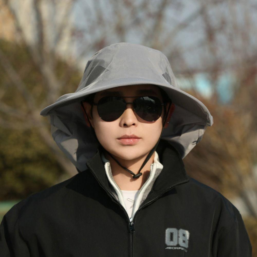 Foldable Bee Mosquito Hat Insect Proof Sun Protection Hat Net Cover Fisherman Hat Fishing