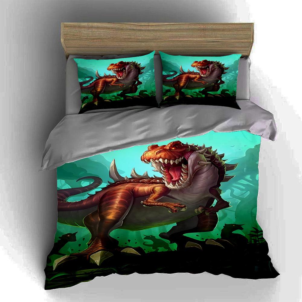 Ferocious dinosaur scene Bedding Duvet cover sets Duvet covers Pillowcases gifts (1 * Duvet Cover 2 * Pillowcases, without duvet insert)