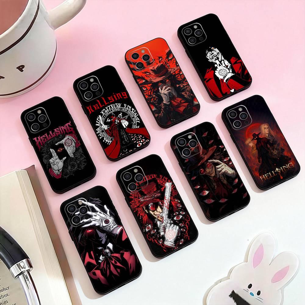 Аниме H-hellsing S Чехол для телефона для iPhone 17,16,15,14,13,12,11 Plus,Pro Max,Мягкий силиконовый черный чехол