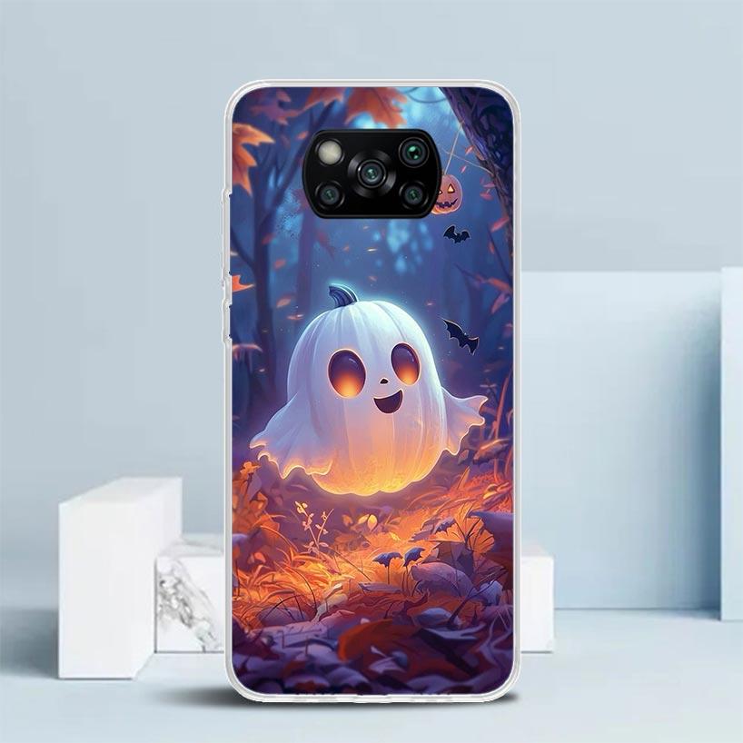 Милый чехол-привидение на Хэллоуин для Xiaomi Poco F7 Ultra X7 X6 X5 Pro M7 Чехол для телефона Redmi 15 15C 13 13C 12 12C 10 10C Печатный Shel