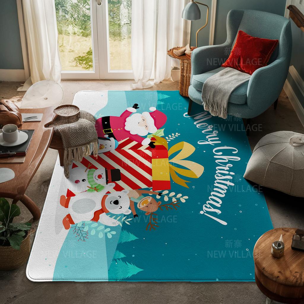 Ковер у входа в дом Домашний коврик у двери Гостиная Ванная Комната Ноги ванная комната Нескользящие коврики с водопоглощением для ванной Счастливого Рождества зима