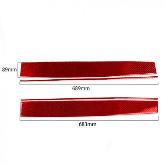 4Pcs Red Carbon Fiber Interior Dashboard Cover Trim Sticker For Tesla Model 3/Y