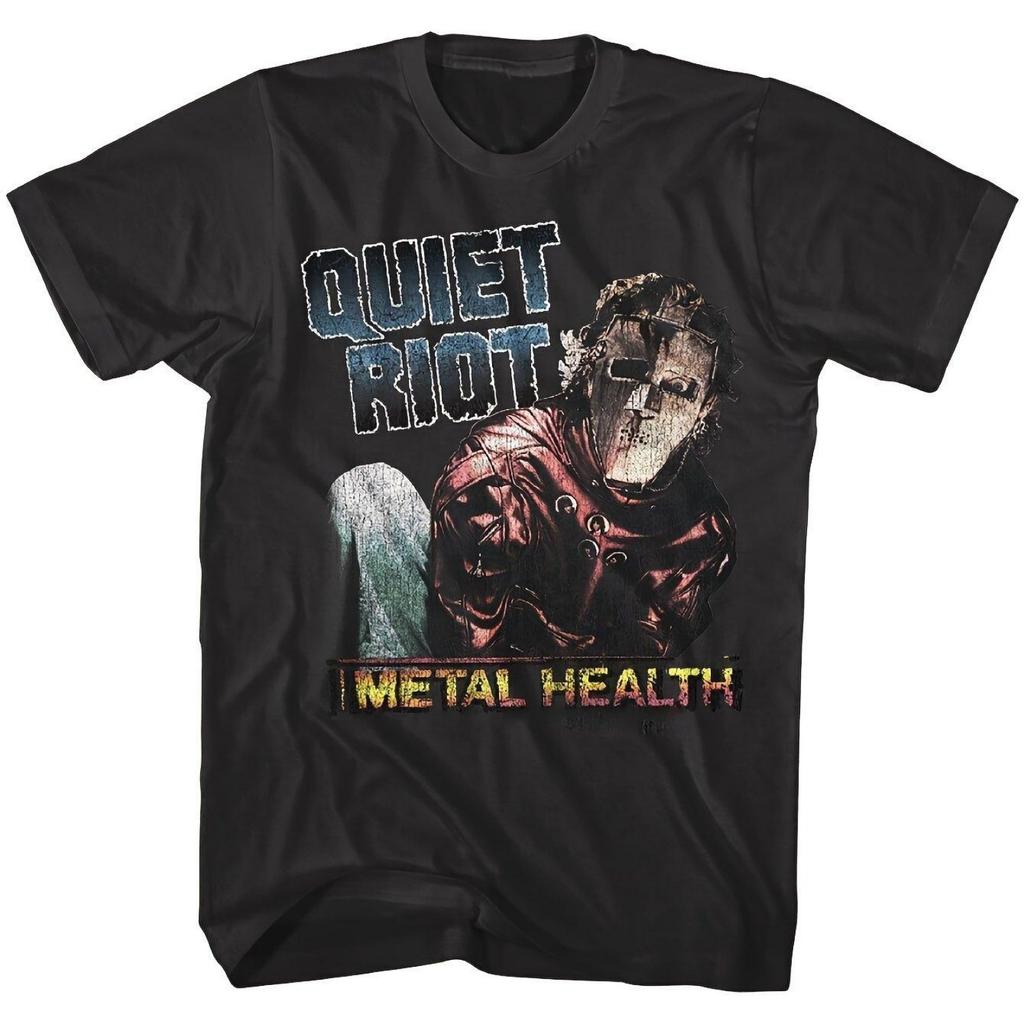 Графическая футболка с альбомом Quiet Riot Metal Health, винтажная футболка группы с металлическим логотипом и дизайном маски, унисекс, повседневная футболка для мужчин