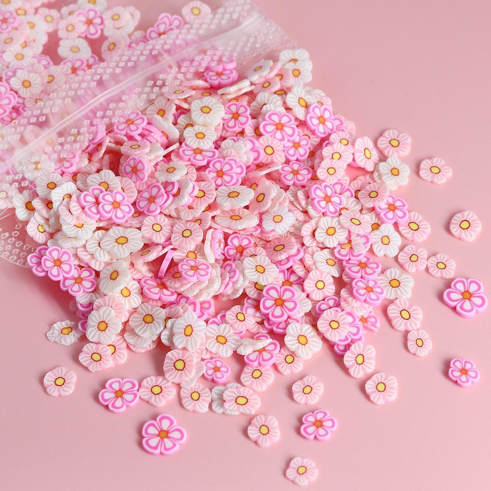 10g/bag Light Colored Soft Ceramic Sliced Strawberry, Starry Moon, Cloud, Nail Art Decoration, DIY Filling, Drip Glue, Flowing Hemp Accessories