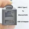Многопортовый USB-C адаптер с портом Gigabit Ethernet 1000 Мбит/с и USB 3.0 для ноутбука/ПК, широкая совместимость