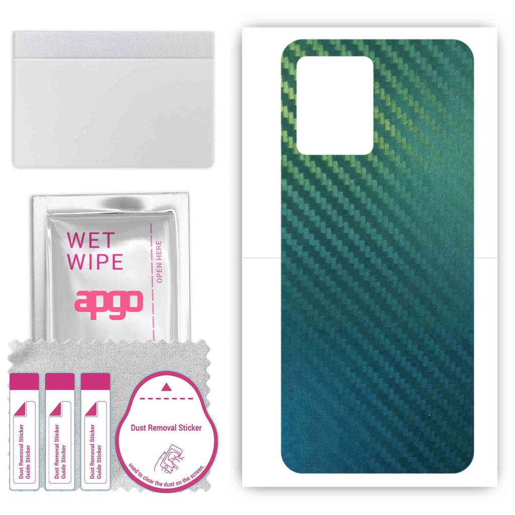 apgo Protective Skin Sticker for the back compatible with Realme 9, Wrap Film, Foil, Vinyl - Pattern Carbon Chameleon CAKA1