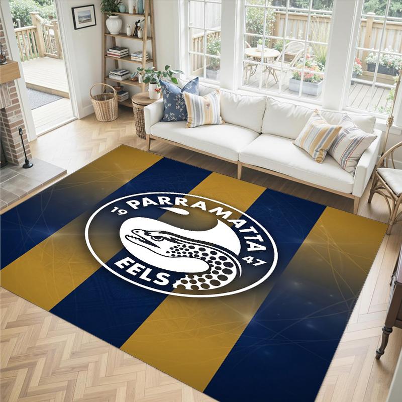 Parramatta Eels Design Crystal Velvet Carpet Cozy Non?Slip Printed Rug For Bedroom Living Room Entrance