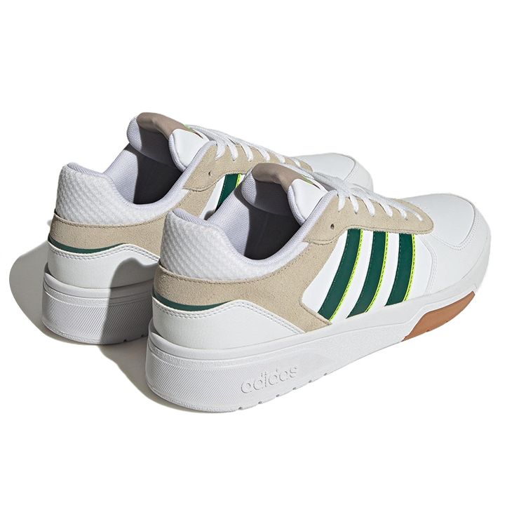 adidas Neo Courtbeat Нескользящие Прочные Низкие Кеды для Скейтбординга Мужские Кроссовки Белый Коричневый Зеленый ID9661