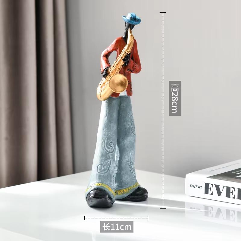 Ретро-статуэтки рок-групп из смолы – скульптуры музыкантов с инструментами для украшения дома и бара