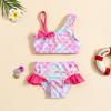 Children's One-Shoulder Bow Bikini Swimsuit
