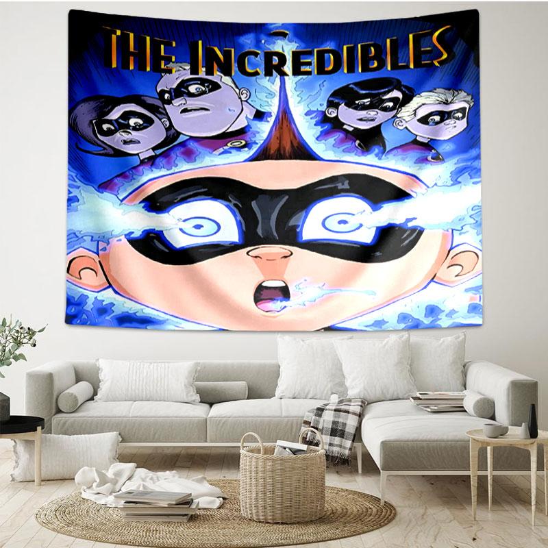 Incredibles Print Tapestry - Portable Wall Decor Cloth, for Home, Dorm, Travel, Bedroom, Living Room - Ideal Birthday Housewarming Gift