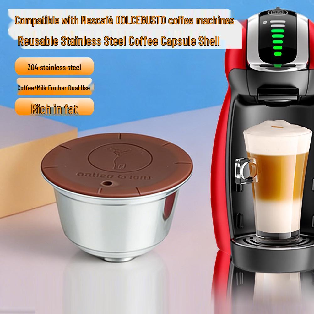 Двухцелевая кофейная капсула из нержавеющей стали для Nespresso DOLCEGUSTO: Совместимо с кофе и молочной пеной