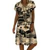3D Summer Fashion V-neck Women Dress Ladies Short Sleeve Printed Abstract Lines Dress Loose Casual Dress for Women 2022 Summer