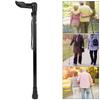 Aluminium Alloy Lightweight Telescopic Adjustable Elderly Walking Stick Anti Skid Simple Cane(Black