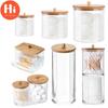 Hi Makeup Cotton Pad Organizer Storage Box for Cotton Swab Rod Cosmetic Organizer Jewelry Bathroom  Storage Container with Wood Lid