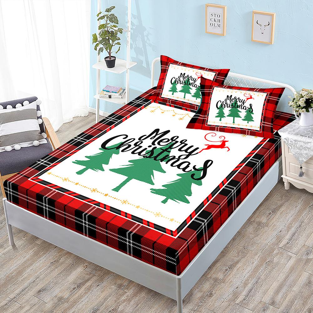 Christmas Mattress Three-Piece Bedspread Children'S Kit Mattress Protective Cover