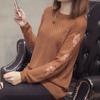 Spring and Autumn Women's Sweater Lace Knitwear Long Sleeve Knitwear Hollow Loose Versatile Women's Sweater Undercoat