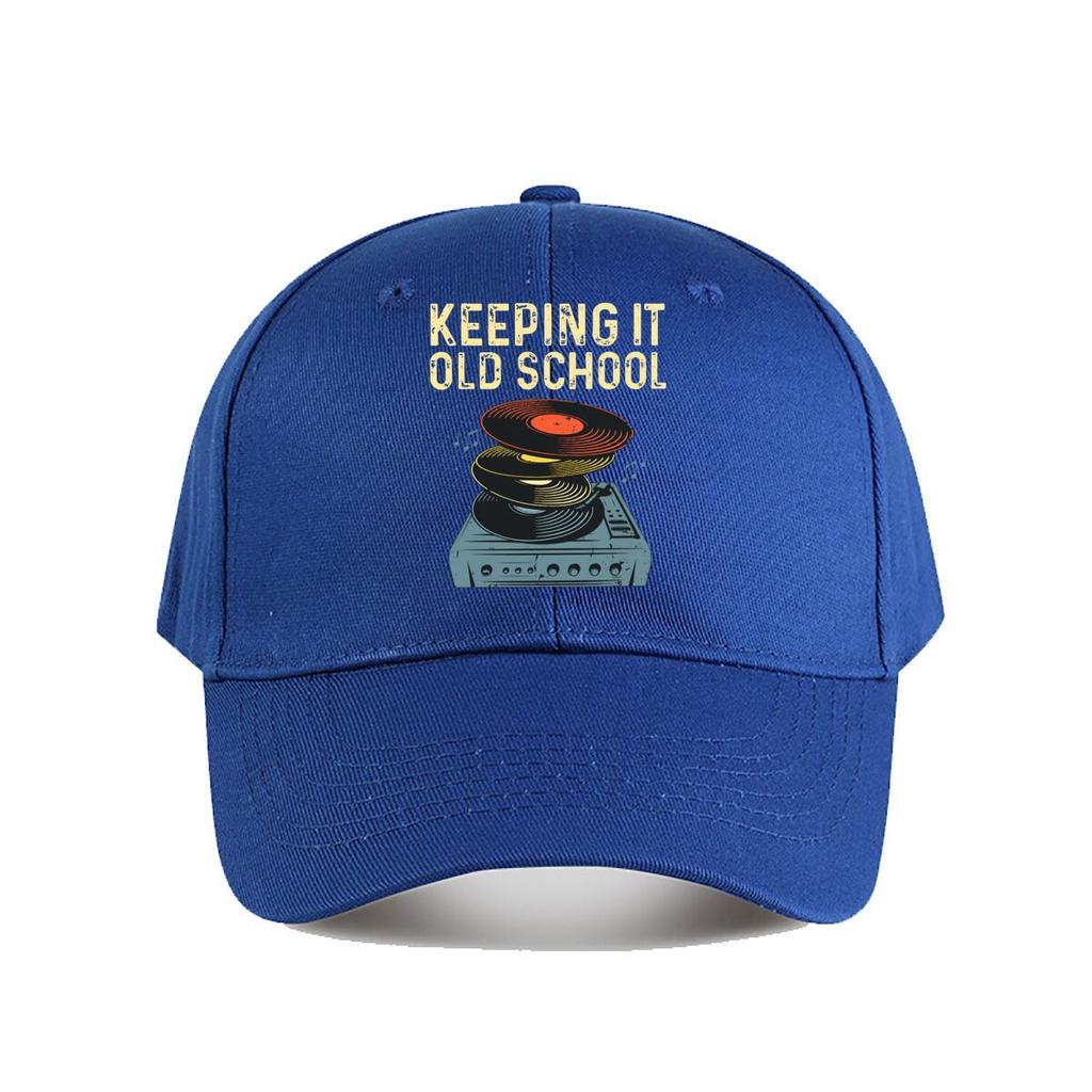Keeping It Old School Vinyl Record Turntable Graphic Baseball Cap Fashion Unisex Sunhat Womens Outdoor Sports