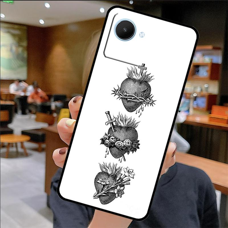 Чехол "Сердца Святой Семьи" для Realme C75 C67 C61 C55 C53 C51 C21Y C25S 10 11 12 13 14 Pro Plus GT 6T 6 5 GT7 Pro
