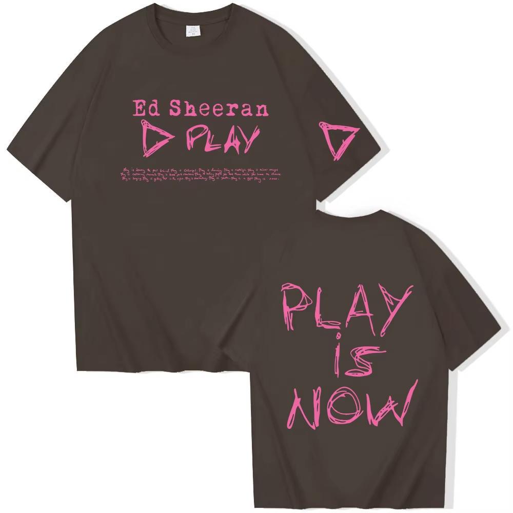 Хлопковая футболка с принтом Ed Sheeran Play Is Now 2025 Мужская Женская С круглым вырезом Модная Повседневная футболка Ed Sheeran Tour Мужская Оверсайз футболка