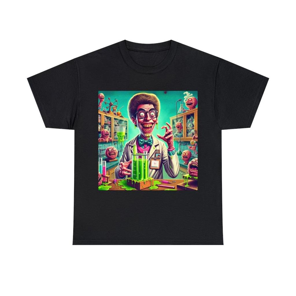 Unisex Adult T Shirt Retro Style 80s Cartoon Gross Mad Science Teacher Garbage