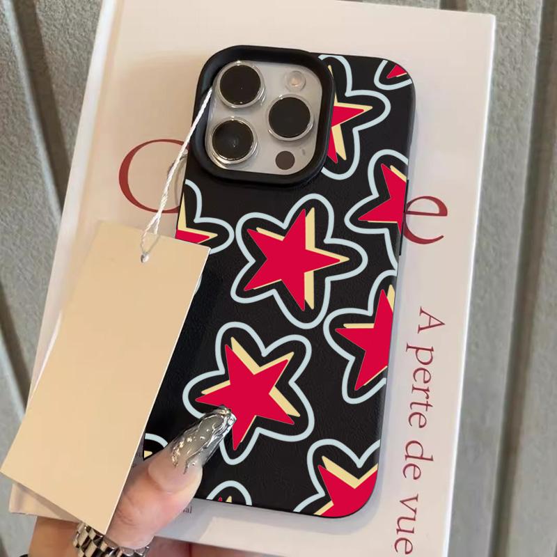 Модный Чехол Для Телефона С Рисунком Красной Звезды Для IPhone 17 16 15 14 Plus 13 12 11 Pro Max Чехол 16E 17Air Ударопрочный Мягкий Силиконовый Чехол